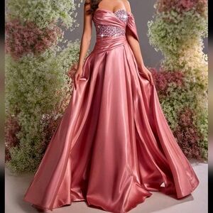 Elegant Pink Glossy Satin Stitching, Three-Dimensional Gorgeous Sequins Tobe Top